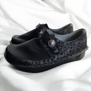 Alegria Dena Black Delicut Leather‎ Neoprene Dream Fit Shoes Woman 38(8-8.5) New